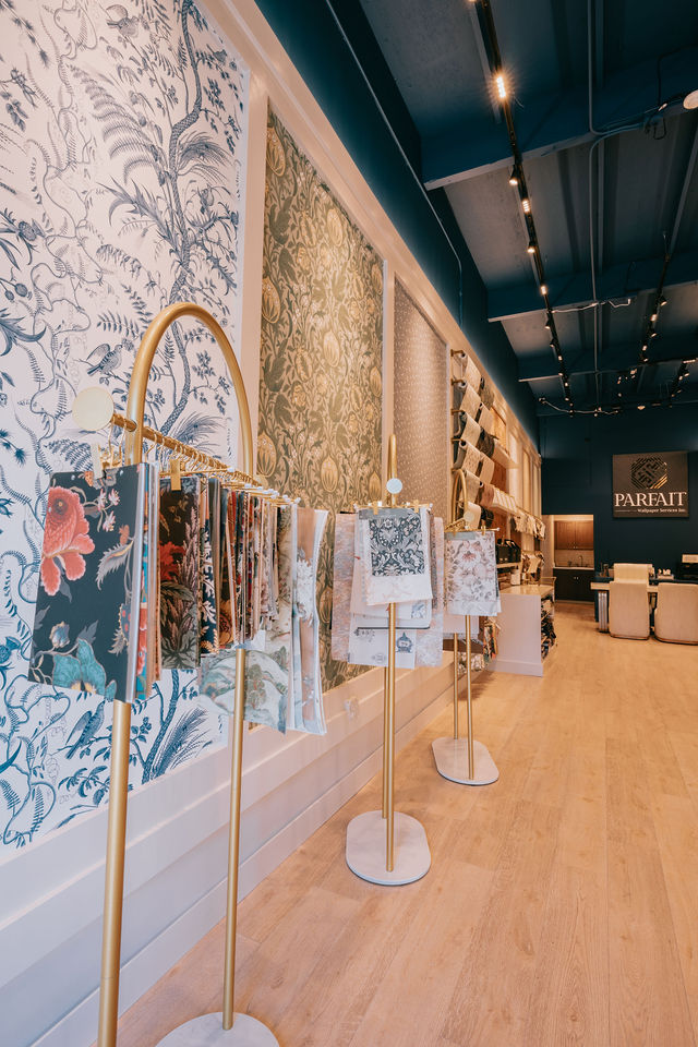 Interior view of the Parfait wallpaper showroom in San Rafael